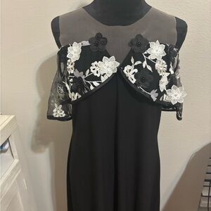 Elegant Black Floral Dress